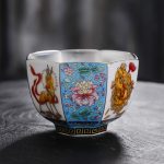Enamel Porcelain Cup With Silvering Lining
